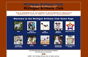 Michigan Brittany Club website design
