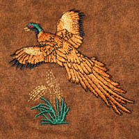 pheasant logos on tote bags, golf towels