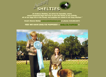 Avebury Shelties website design